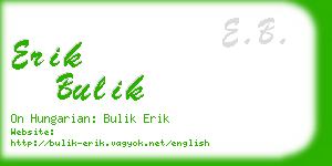 erik bulik business card